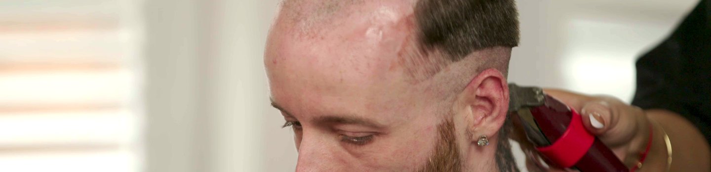 Man having haircut